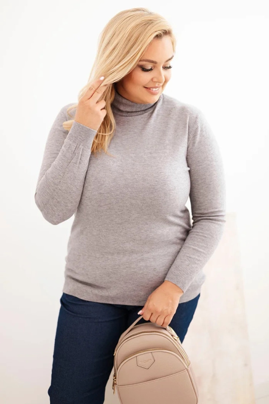 Kesi Dámský rolák Plus Size 1060 z viskózy Barva: Šedá, Velikost: UNI
