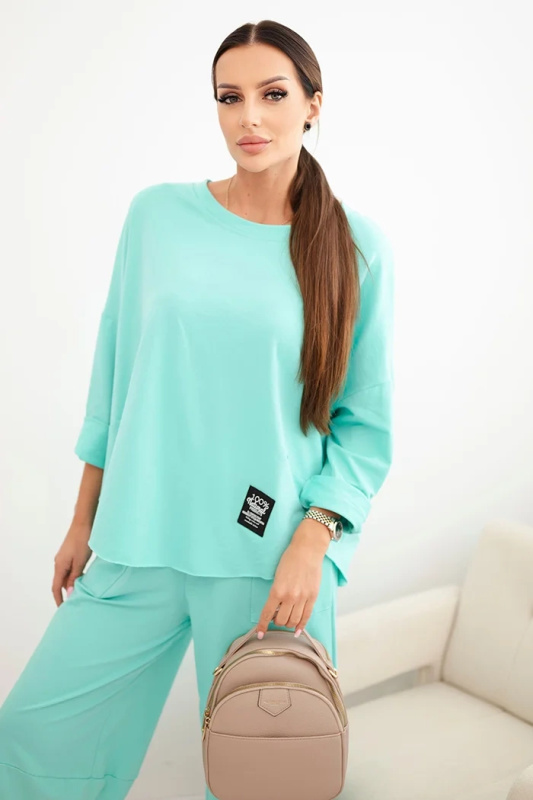 Kesi Komplet bavlněný mikina + kalhoty khaki Barva: Zelená - světle, Velikost: UNI