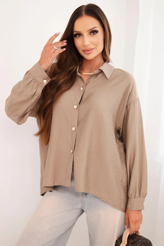 Dámská elegantní košile z viskózy s ozdobnými knoflíky fango UNI