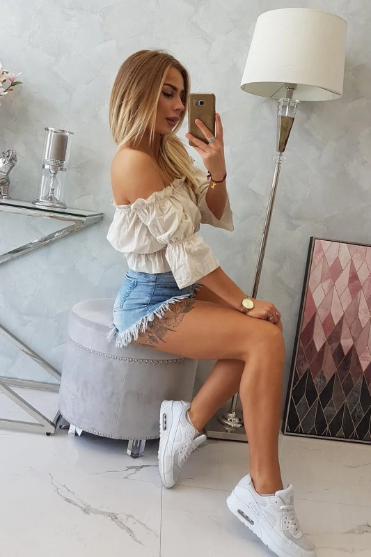 Kesi Španělská halenka Kenzie s odhalenými rameny Barva: Béžová, Velikost: UNI
