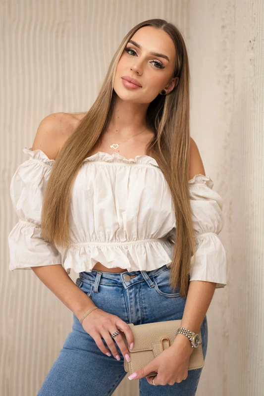 Kesi Španělská halenka Kenzie s odhalenými rameny Barva: Béžová, Velikost: UNI