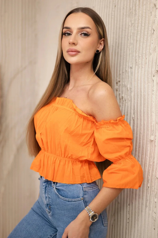 Oranžová pruhovaná halenka UNI