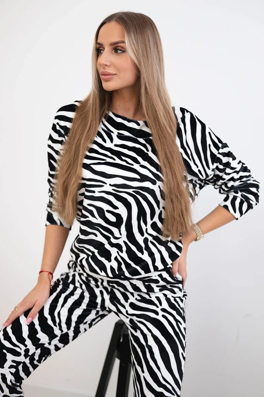 Kesi Velurová souprava Glimmer zebra černá+béžová Barva: Černá, Velikost: UNI