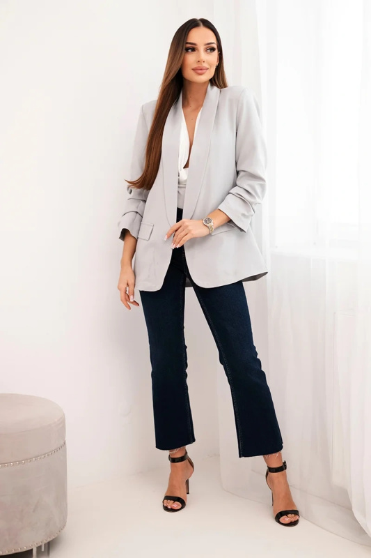 Kesi Sako 9709 s elegantní klopou Barva: Šedá, Velikost: UNI