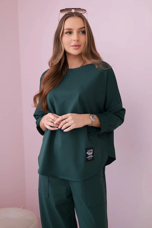 Kesi Bavlněný komplet Bessy - mikina + tepláky Barva: Ciemny Zielony, Velikost: UNI