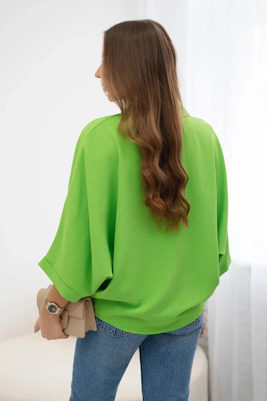 Kesi Oversize halenka Dani se zapínáním na knoflíky Barva: Zelená, Velikost: UNI