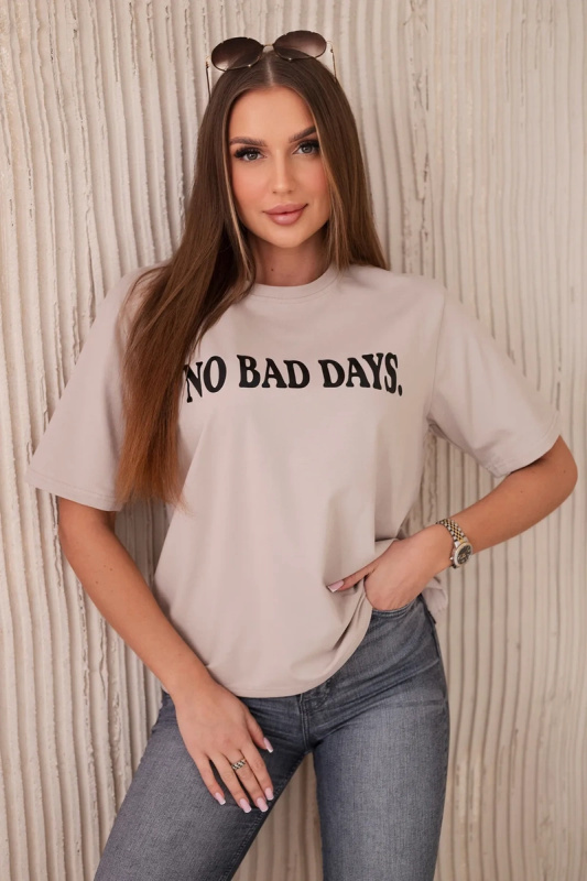 Kesi Dámské tričko No Bad Days Barva: Béžová, Velikost: UNI