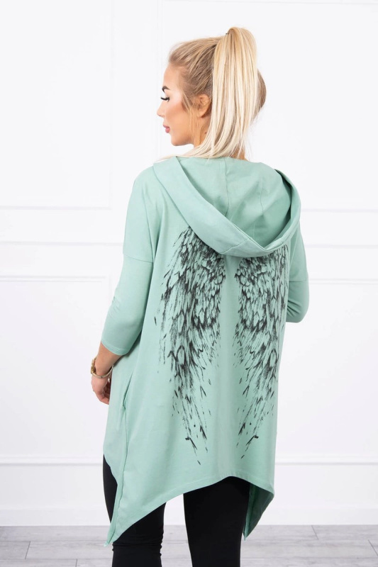 Kesi Mikina s potiskem křídel Barva: Tyrkysová, Velikost: UNI