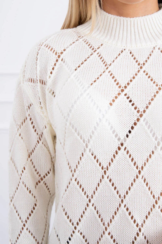 Kesi Svetr Sesa s kosočtvercovým vzorem Barva: Smetanová, Velikost: UNI