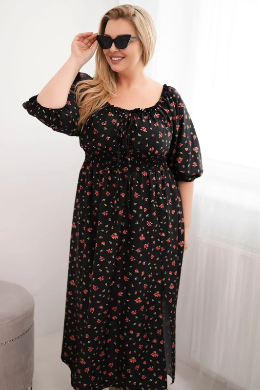 Maxi šaty Kesi Włoski Plus Size černé