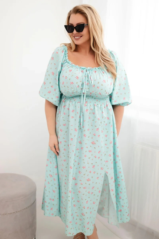 Kesi Plus Size dámské maxi šaty s nastavitelným vázáním