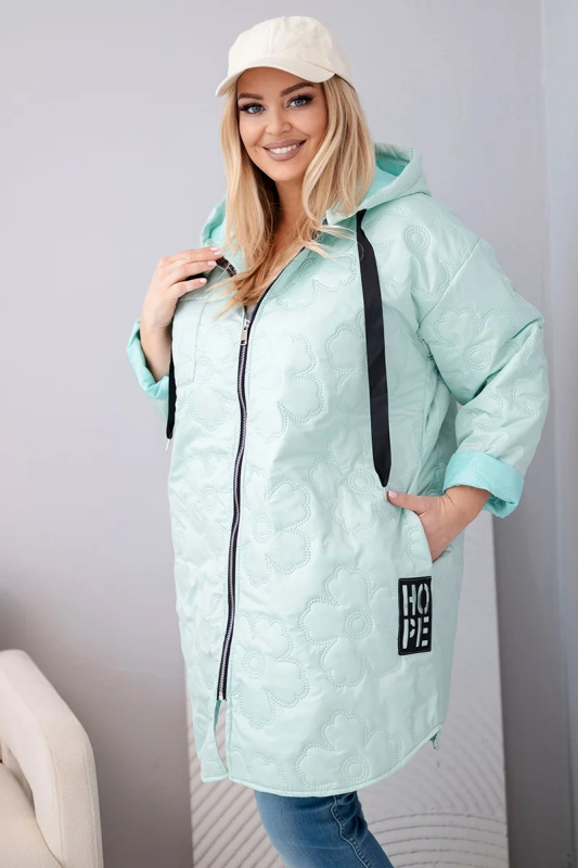 Dámská Plus Size prošívaná bunda s kapucí HOPE