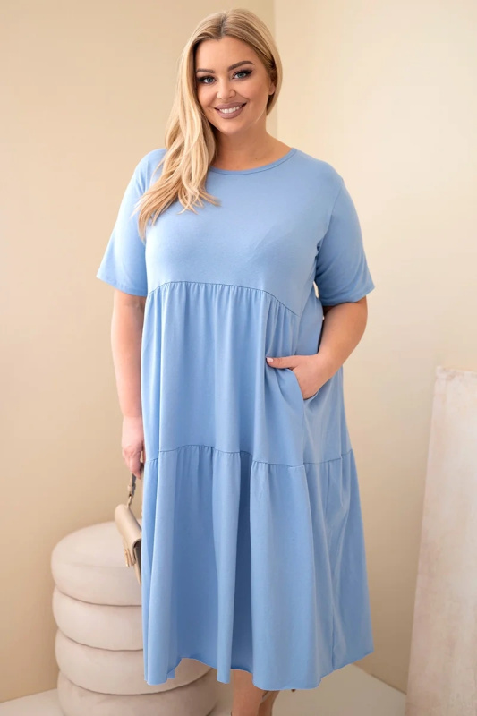 Kesi Włoski dámské bavlněné šaty plus-size s volánem