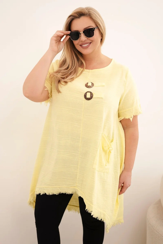 Kesi dámské bavlněné plus size šaty s delším zadním dílem