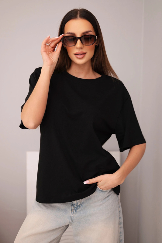 Dámské basic bavlněné triko Kesi, černé