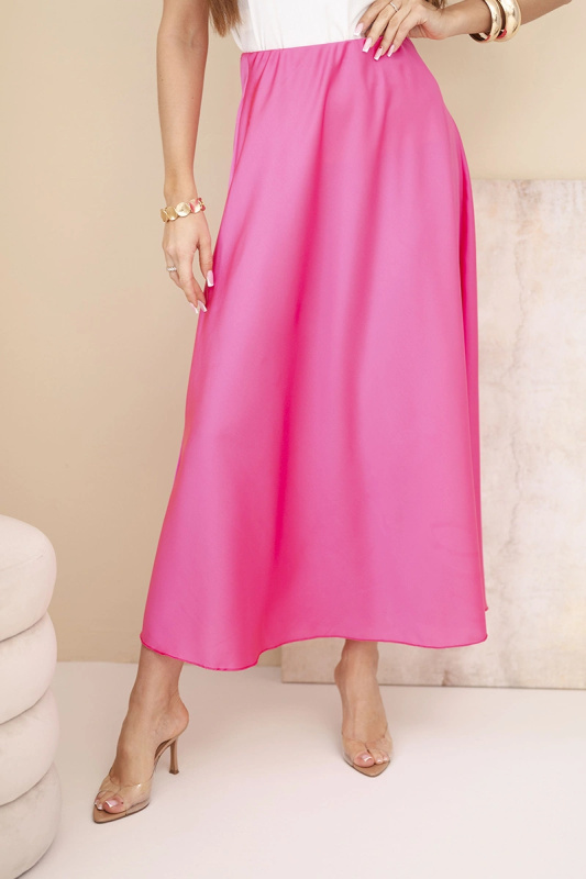 Kesi Włoski dámská viskózová rozšířená sukně růžová