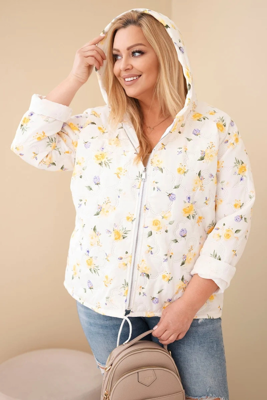 Kesi dámská jarní bunda s malým květinovým vzorem