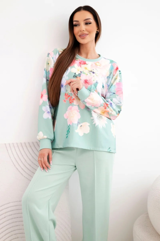 Kesi dámský dvoudílný set s květinovým vzorem