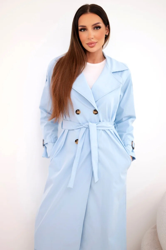 Dámský kabát Kesi s páskem a límcem