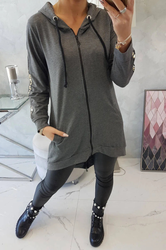 Kesi Mikina Fashione se zipem na zádech + kapse - výprodej Barva: Šedá - tmavě, Velikost: UNI