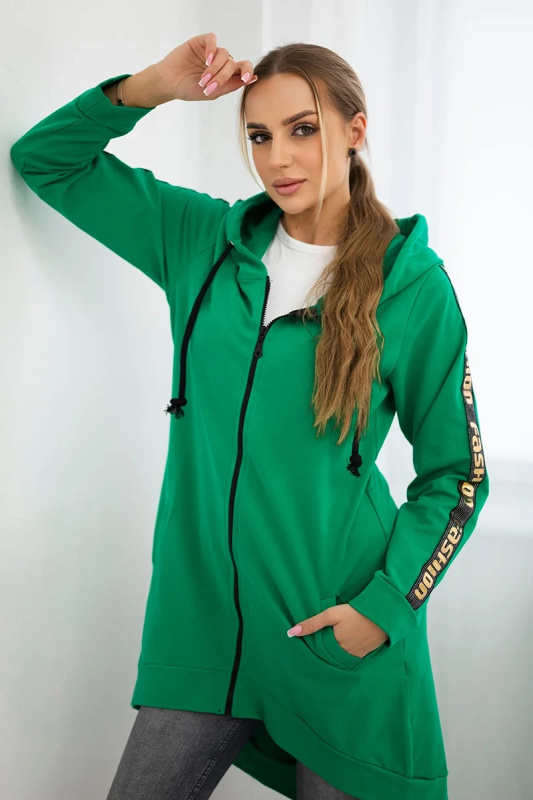 Kesi Mikina Fashione se zipem na zádech + kapse Barva: Zelená - světle, Velikost: UNI