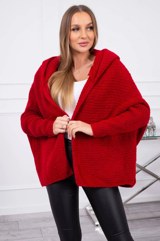 Kesi Svetr Bala oversize s kapucí Barva: Červená, Velikost: UNI