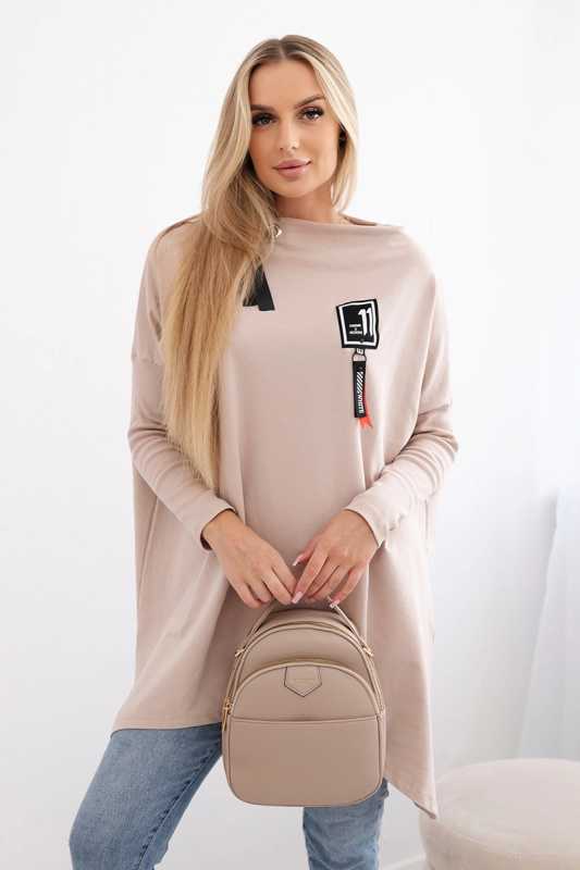Kesi Oversize halenka Uzma s asymetrickými boky Barva: Béžová, Velikost: UNI
