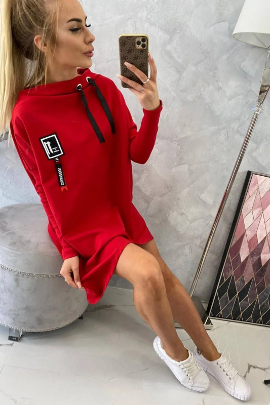 Kesi Oversize halenka Uzma s asymetrickými boky Barva: Červená, Velikost: UNI