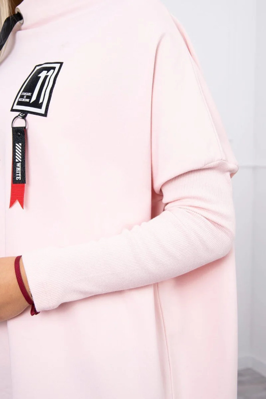 Kesi Oversize halenka Uzma s asymetrickými boky Barva: Růžová - světle, Velikost: UNI