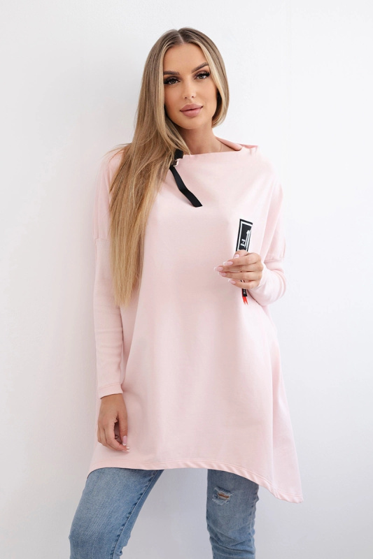 Kesi Oversize halenka Uzma s asymetrickými boky Barva: Růžová - světle, Velikost: UNI