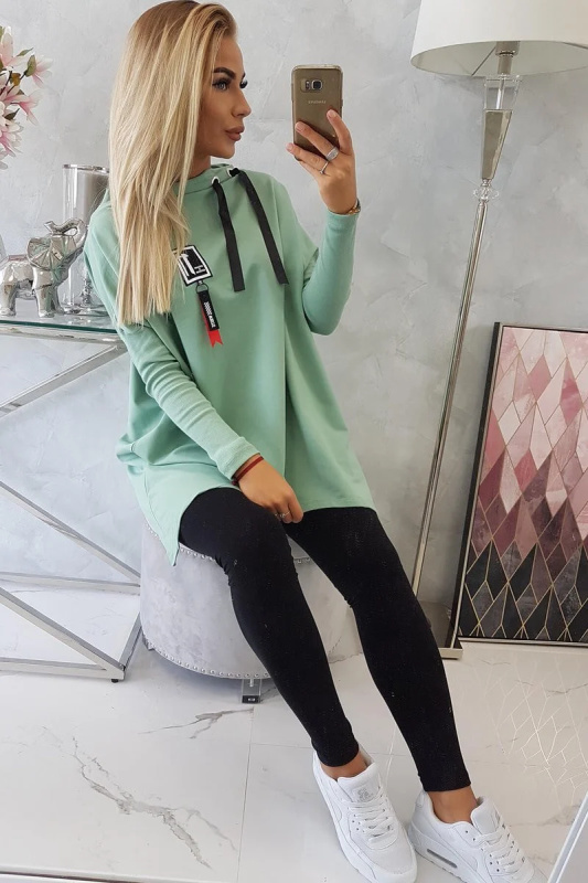 Kesi Oversize halenka Uzma s asymetrickými boky Barva: Zelená, Velikost: UNI