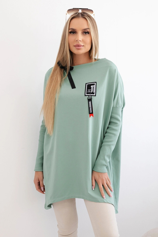 Kesi Oversize halenka Uzma s asymetrickými boky Barva: Zelená, Velikost: UNI