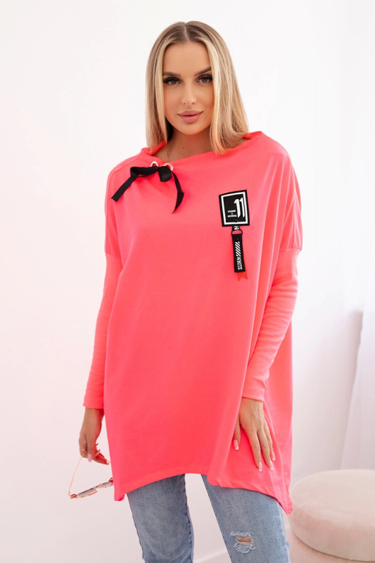 Kesi Oversize halenka Uzma s asymetrickými boky Barva: Oranžová, Velikost: UNI