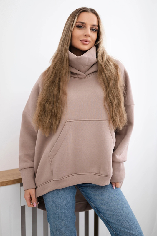 Kesi Zateplená oversize mikina Vege Barva: Béžová - tmavě, Velikost: UNI