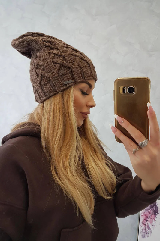 Fleecová čepice Sonia K201 hnědá UNI