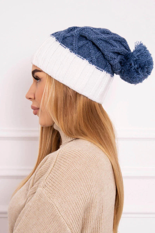 Milano fleecová čepice K203 denim+ecru UNI