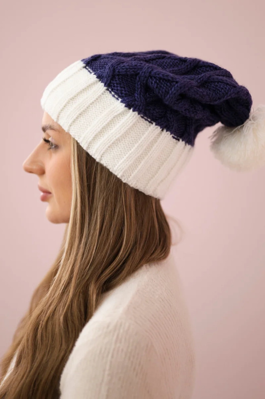 Milano fleecová čepice K203 tmavě fialová+ecru UNI