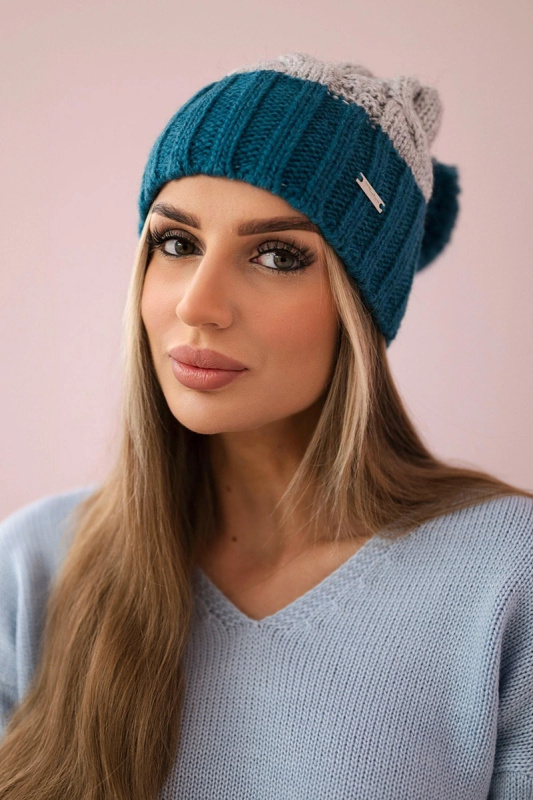 Fleecová čepice Paris K212 grey+marine UNI