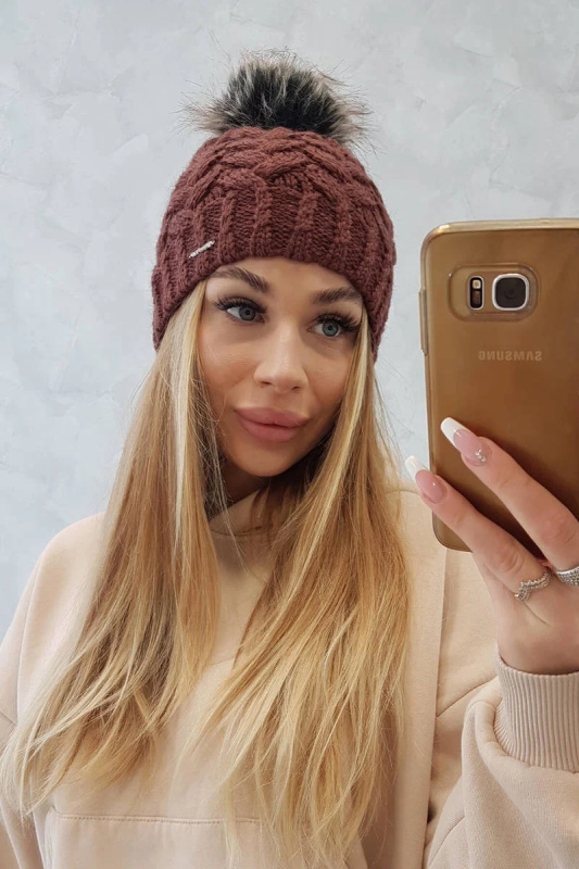 Fleecová čepice Daria K217 hnědá UNI