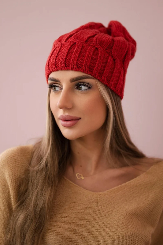 Fleecová čepice Iwona K221 maroon UNI