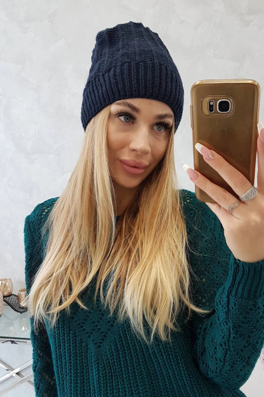 Fleecová čepice Anna K238 navy blue UNI