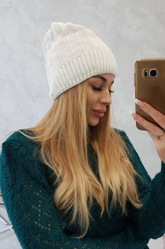 Fleecová čepice Anna K238 bílá UNI