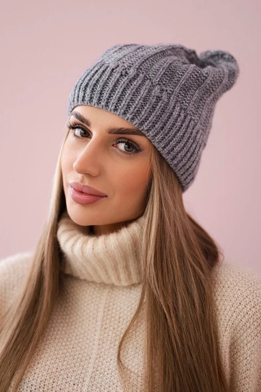 Fleecová čepice Anna K238 tmavě šedá UNI