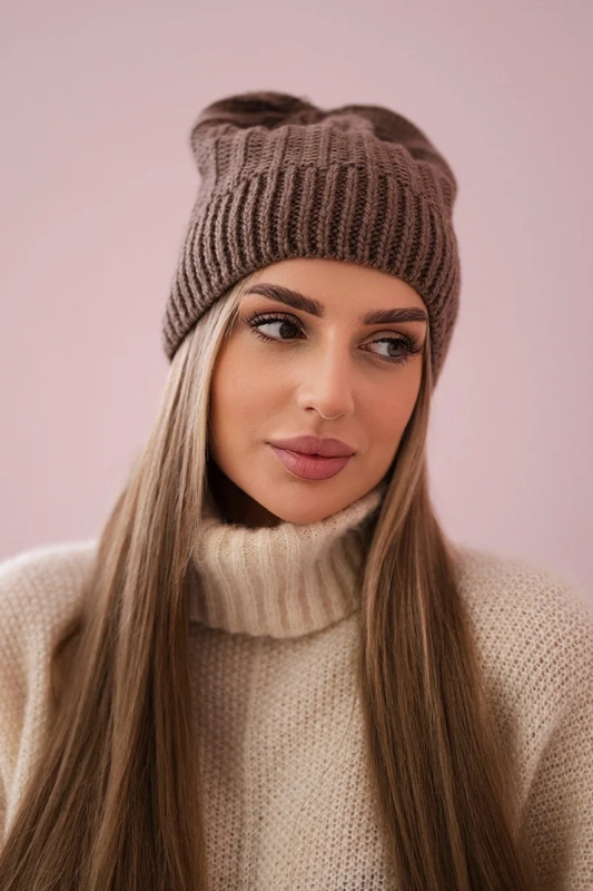 Fleecová čepice Anna K238 mocca UNI