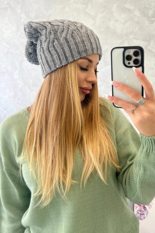 Fleecová čepice Paulina K227 tmavě šedá UNI