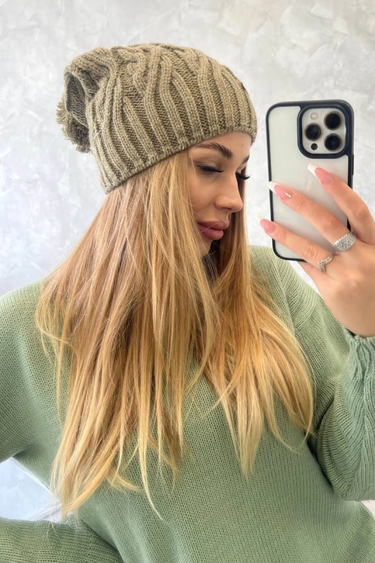 Fleecová čepice Paulina K227 khaki UNI