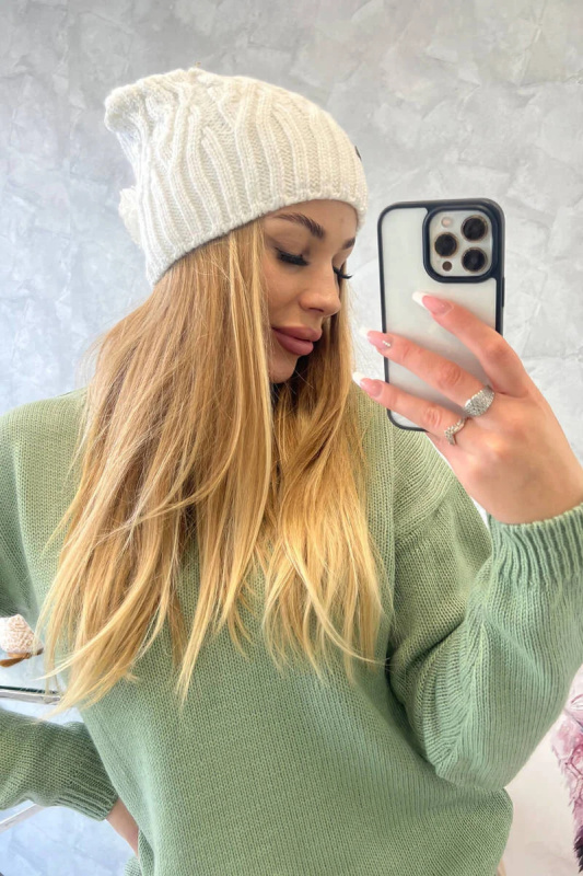 Fleecová čepice Paulina K227 bílá UNI