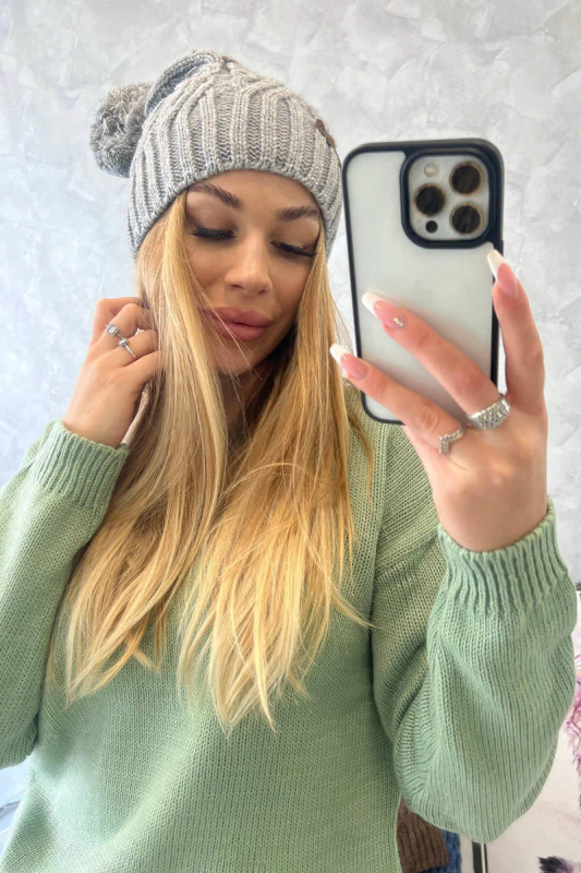 Fleecová čepice Paulina K227 šedá UNI