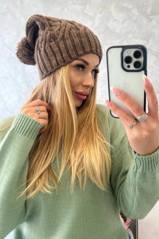 Fleecová čepice Paulina K227 mocca UNI