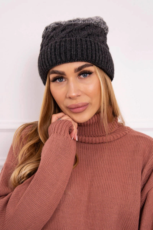 Fleecová čepice Ilona K218 graphite+grey UNI